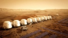 An artist's rendition of the Mars One settlement is shown in a handout photo. (Bryan Versteeg / THE CANADIAN PRESS)