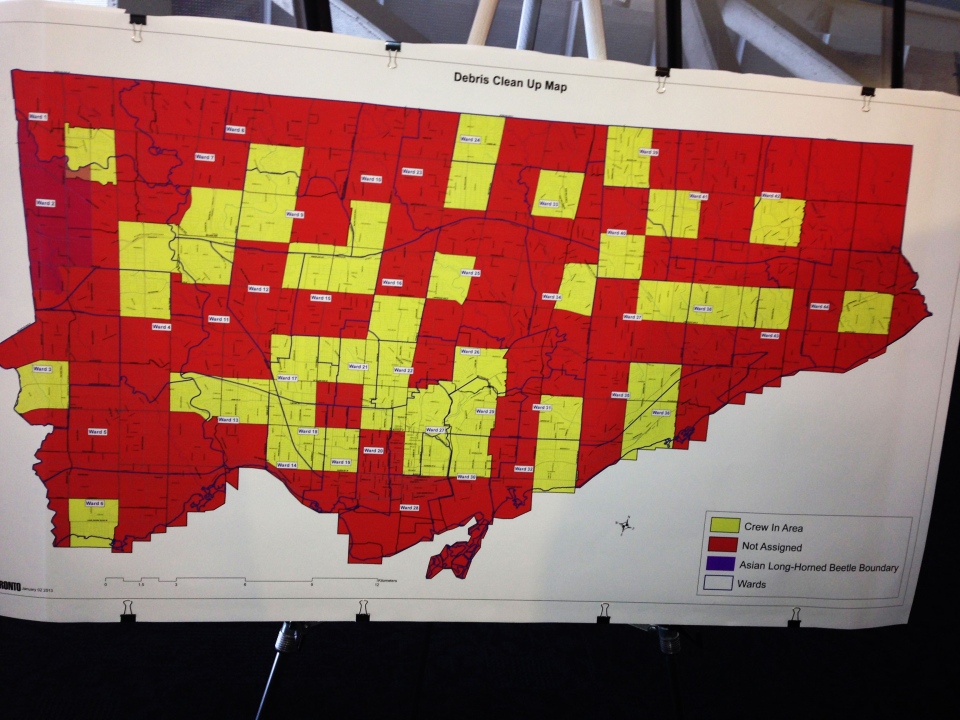 Toronto storm debris clean up map