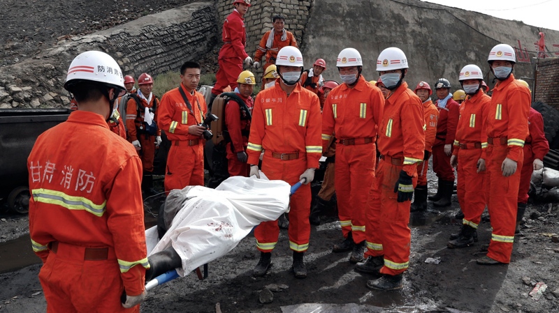 Mine accident victim in Baiyin city, China