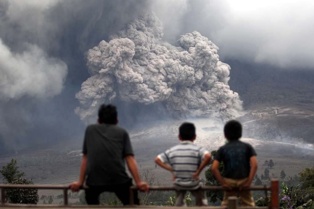 Mount Sinabung erupts in North Sumatra, Indonesia