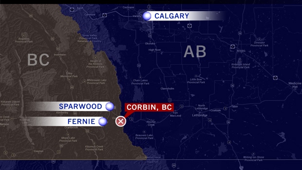 Corbin, B.C. map