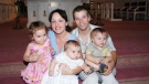 Sarah Cholette, 22, and her three children, (from left to right) Chloe, Jacob and Maxime, died after flames tore through their family's home in Alexandria, Ont., Friday, Aug. 12, 2011. The children's father, Martin Desjardins, remains in hospital. 
