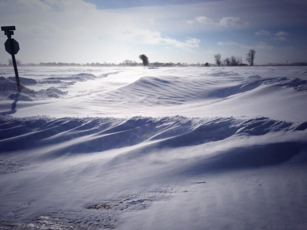 Snow drifts in Essex County