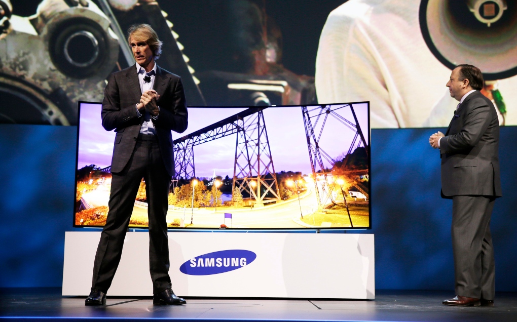 Michael Bay walks offstage at Samsung gig