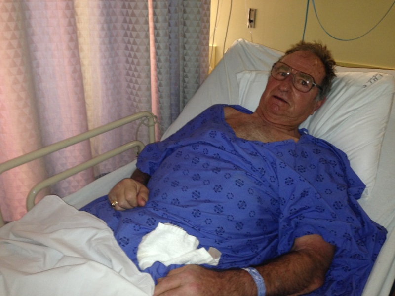 John Friesen sits in his hospital bed recovering from frostbite Wednesday, Jan. 8, a day after being rescued from a snow drift in Leamington, Ont. (Sacha Long/ CTV Windsor)