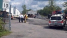 Emergency workers respond to an explosion at an industrial plant on Doncaster Road in Ottawa's south end, Monday, Aug. 22, 2011.