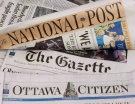 Some of Postmedia's newspapers are displayed in Ottawa on Jan. 8, 2010. (THE CANADIAN PRESS / Adrian Wyld)