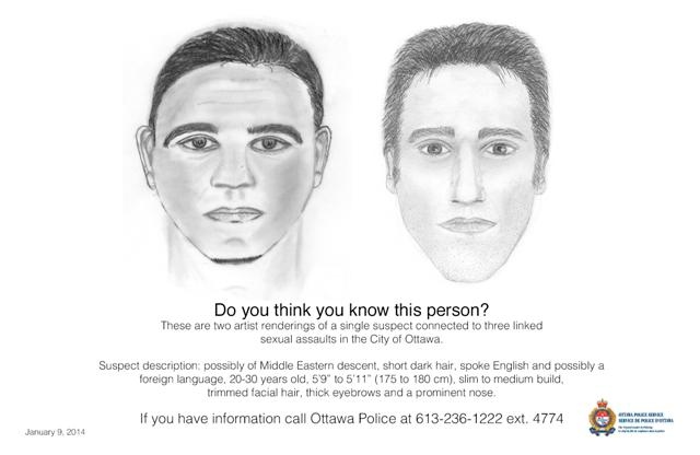 Ottawa Police sketches of sex assault suspect