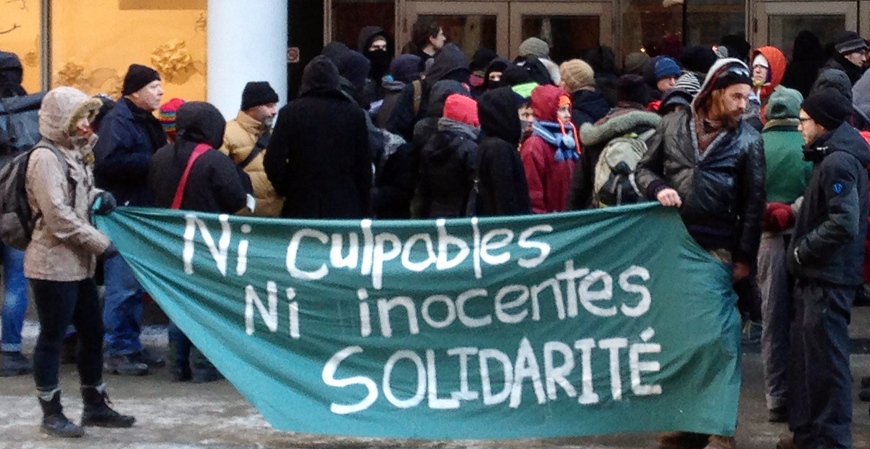 Supporters of Fallon Rouiller Poisson demonstrate 