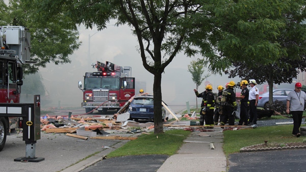 Damage is seen to a home in Brantford, Ont. on Thursday, Aug. 25, 2011.