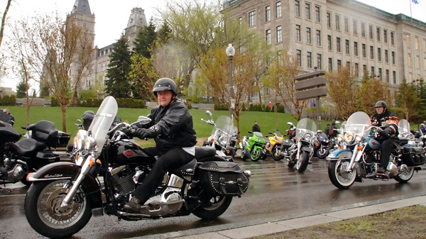Thousands of bikers protested the hike in registration rates at a rally in Quebec City in 2007. (CP File photo).