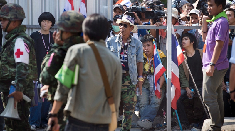 Protesters in Pathumwan, Bangkok, Thailand