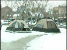Halim Sbenati set up his tents in Victoria Park on Jan. 18, 2014