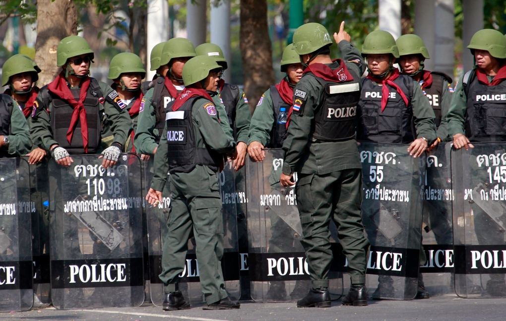 Thai protesters hurt in blasts