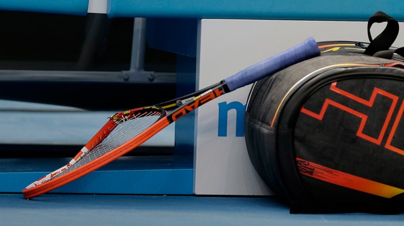 Andy Murray's smashed tennis racquet