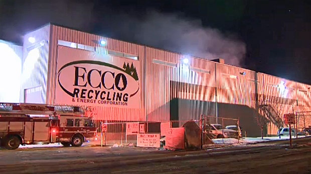 Garbage fire, recycling fire, ECCO, waste fire