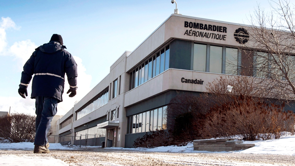 Bombardier employee walks to plant in Montreal