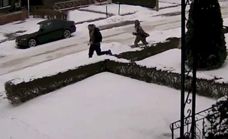 Windsor police has released surveillance video of a man chasing down an accused thief in the 900 block of Elsmere Avenue Monday, Jan. 20. (CTV Windsor)