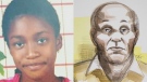 Noutene Sidime, 13, (left) prior to her death in October 2010. Her father Moussa Sidime (in a court sketch, right) will be charged with manslaughter, it was decided Wednesday. 