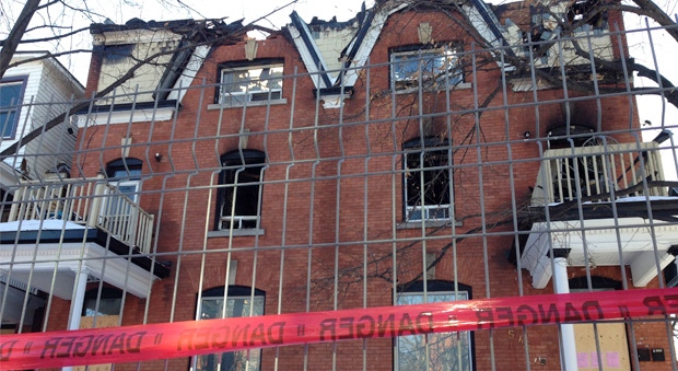 Ottawa Fire Services has deemed this building at 544 & 546 Gilmour Street unsafe and in need of demolition. (Photo: Tyler Fleming/CTV Ottawa)