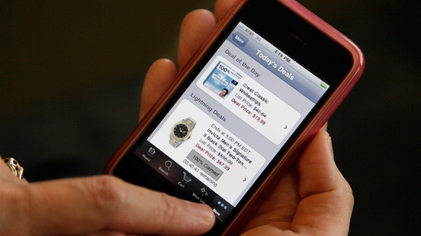 An Apple iPhone is seen in New York on July 13, 2011. (AP / Richard Drew, File)