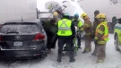 Highway 401 was temporarily closed between Port Hope and Cobourg  after treacherous driving conditions caused a multi-vehicle pileup on Saturday. (CTV Toronto)