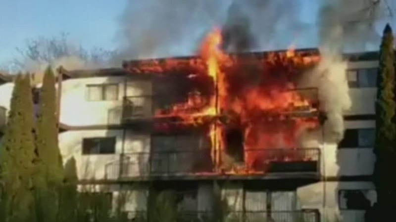The apartment building in Duncan was damaged in another fire back in 2014 that displaced tenants for days. (File photo)
