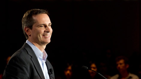 Ontario Premier Dalton McGuinty smiles as he releases the Liberal party platform at an event in Toronto on Monday Sept. 5, 2011. (Frank Gunn / THE CANADIAN PRESS)