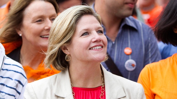 Ontario NDP Leader Andrea Horwath marches in Toronto's Labour Day parade Monday, Sept. 5, 2011. (Darren Calabrese / THE CANADIAN PRESS)