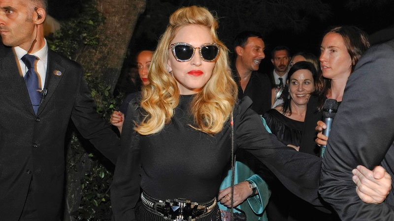 Madonna arrives at the Gucci Award for Women in Cinema in Venice, Italy, Friday, Sept. 2, 2011. (AP / Luigi Costantini)