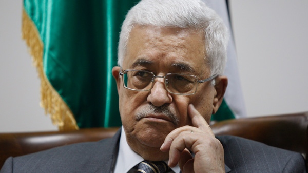 Palestinian President Mahmoud Abbas pauses during a meeting with Palestinian doctors at his office in the West Bank city of Ramallah, Tuesday, Sept. 6, 2011. (AP / Majdi Mohammed)