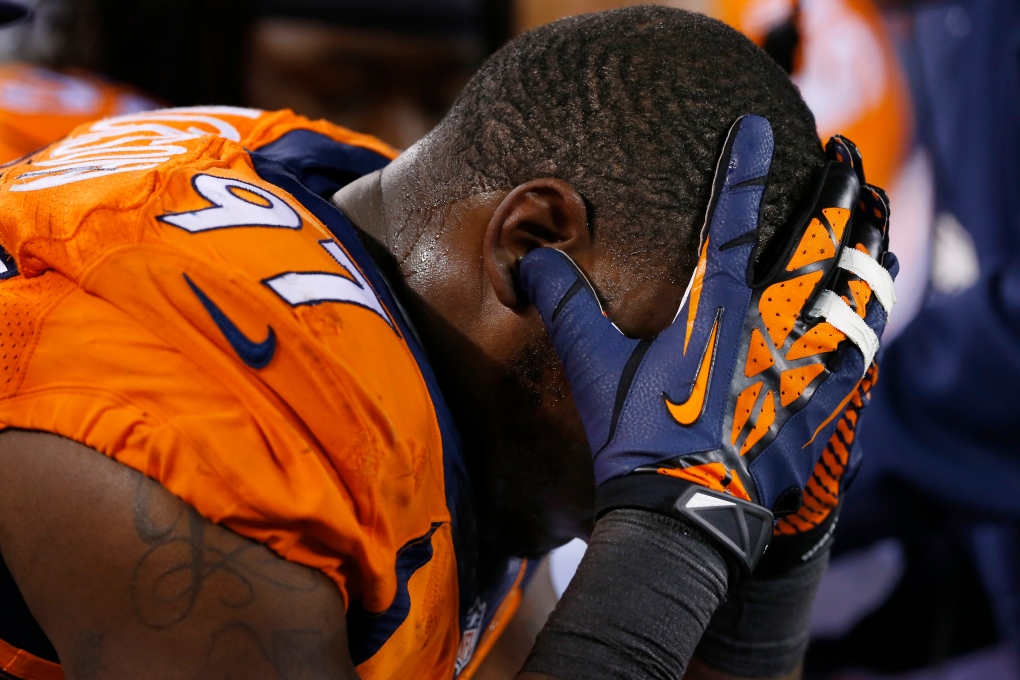 Denver Broncos' Malik Jackson is sad