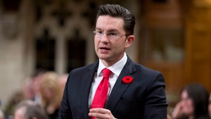 Minister of State (Democratic Reform) Pierre Poilievre responds to a question during question period in the House of Commons in Ottawa, Friday, Nov. 8, 2013. (Adrian Wyld / THE CANADIAN PRESS)