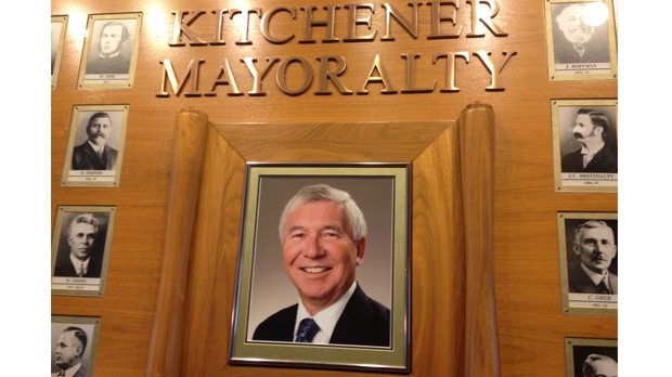 Picture of mayor Carl Zehr at Kitchener City Hall