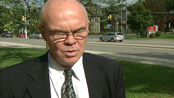 Defence attorney Hal Mattson stands outside the court house in Kitchener, Ont. on Thursday, Sept. 8, 2011.