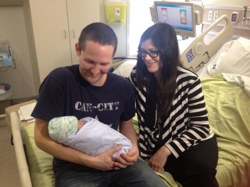Colin and Sarah Rankin welcomed baby Clark Wilson Ranking into the family in London, Ont. on Tuesday, Feb. 4, 2014. (Cristina Howorun / CTV London)