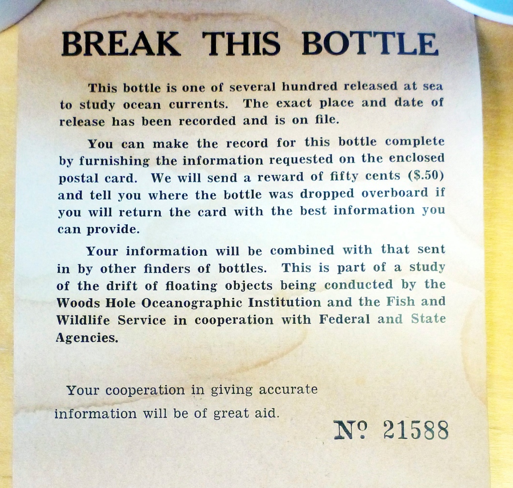 Message in a bottle found in N.S.