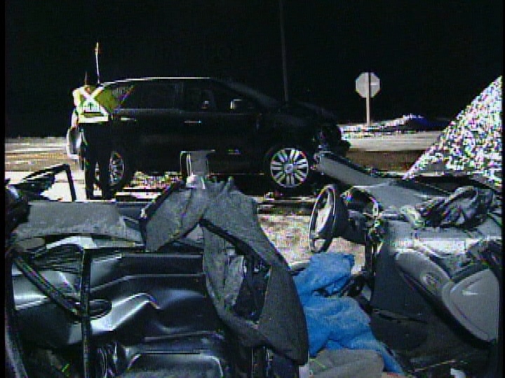 Two-vehicle crash at Highbury and Glanworth left two people in critical condition on Saturday, Feb. 8, 2014.
(Chuck Dickson/CTV London)