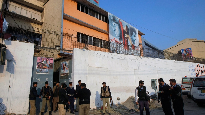 Outside the cinema in Peshawar, Pakistan