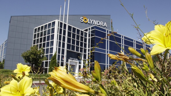 Exterior view of Solyndra headquarters in Fremont, Calif., Thursday, Sept. 8, 2011. (AP Photo/Paul Sakuma)