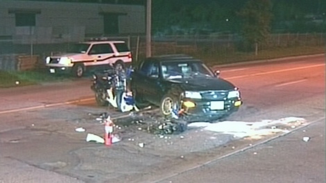 Industrial Road was closed for over six hours following a crash between a motorcycle and a car Sunday, Sept. 11, 2011.