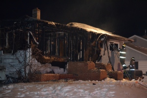 The bodies of two people were found after a house fire in Estevan early Tuesday morning. (Estevan Mercury)