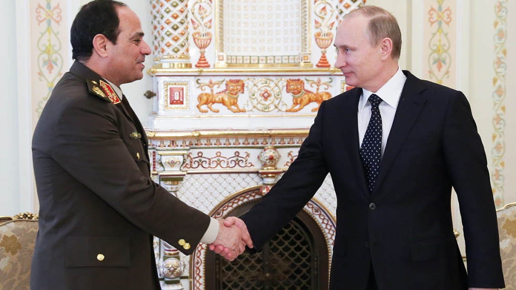 Vladimir Putin meets Egypt's Abdel-Fattah el-Sissi