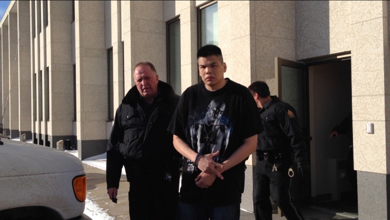 Joshua Bird is seen leaving Court of Queen's Bench in Regina on Friday, Feb. 14, 2014.