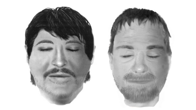Montreal police issued these images of two dead me