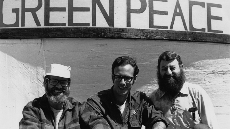 The core of the 1970-71 'Don't Make A Wave Committee', which later formed Greenpeace, from right, Irving Stowe, a lawyer, Paul Cote, a law student, and Jim Bohlen, a forestry scientist. Stowe and Bohlen were long-standing peace activists. Bohlen, a world war veteran, had once worked for the US arms programme; Stowe, a Quaker, brought the idea of bearing witness into the organization. Stowe died in 1974. Bohlen was among the founders of the Green Party of Canada and was Director of Greenpeace Canada for a while, Cote left after a few months. (THE CANADIAN PRESS)