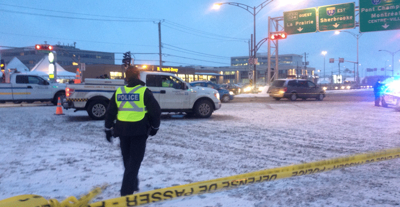 A 61-year-old woman is dead after being hit by a truck in Brossard (CTV Montreal / Kevin Gallagher)