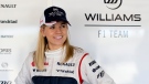 In this Jan. 30, 2012, photo taken from files and released by the Williams F1 Team on Wednesday, May 8, 2013, Susie Wolff poses for a photo at the Monte Blanco Circuit in Spain. (AP Photo/Williams F1 Team, Malcolm Griffiths, File)