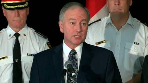 Justice Minister Rob Nicholson speaks at press conference in Brampton, Ont., Tuesday, Sept. 20, 2011.