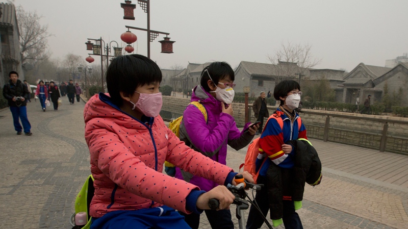 Children wearing masks in Beijing, China